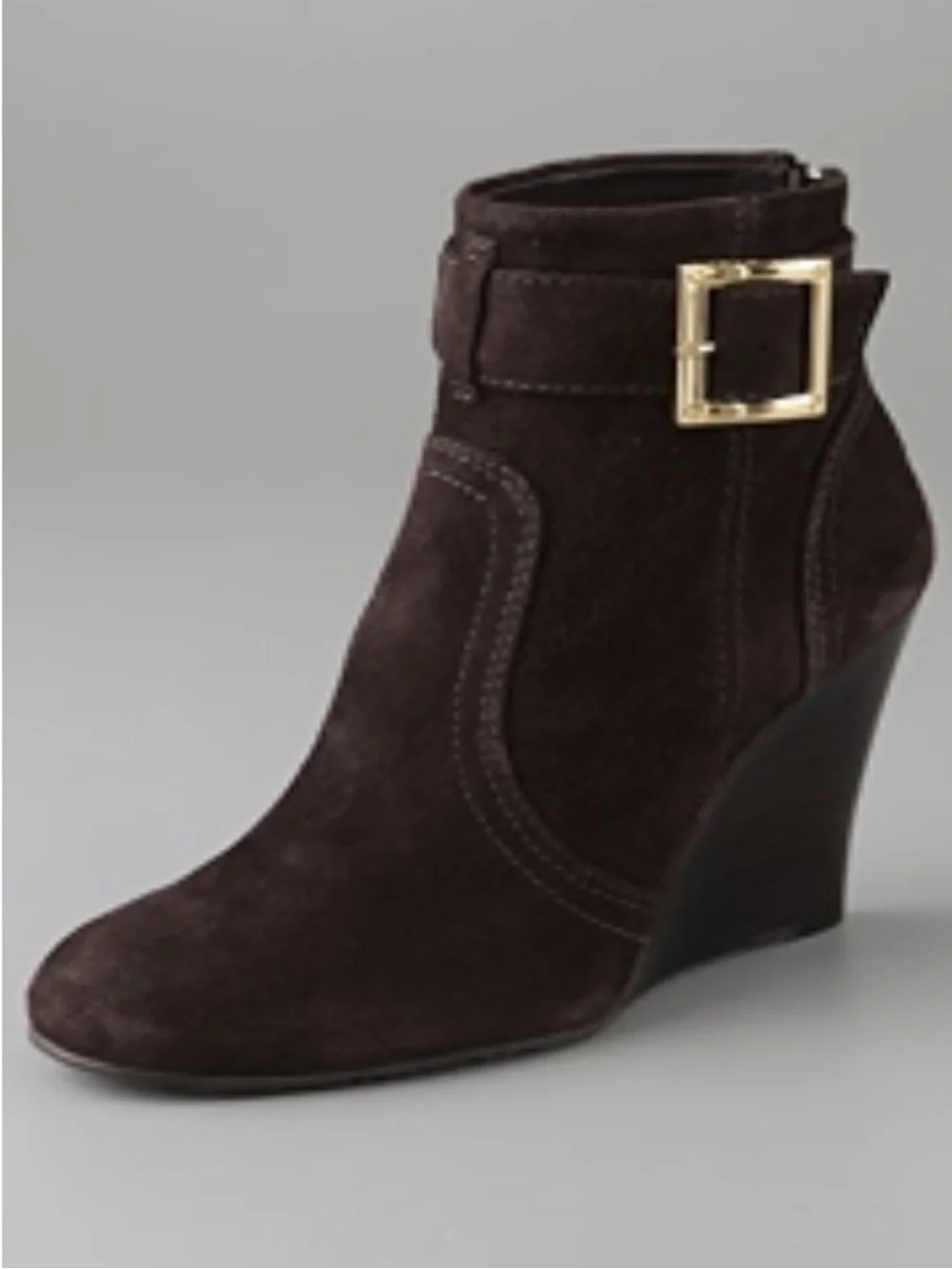 HP! Tory Burch booties in Coconut brown suede and gold buckles. Size 8.5.